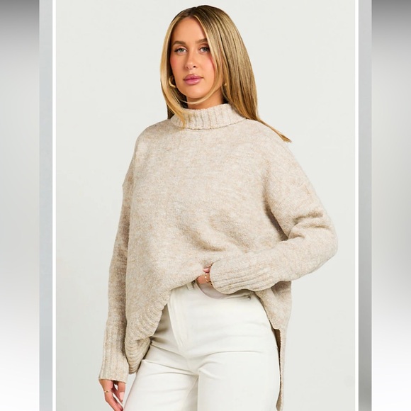 Showpo Cream Turtleneck Sweater - Picture 3 of 7